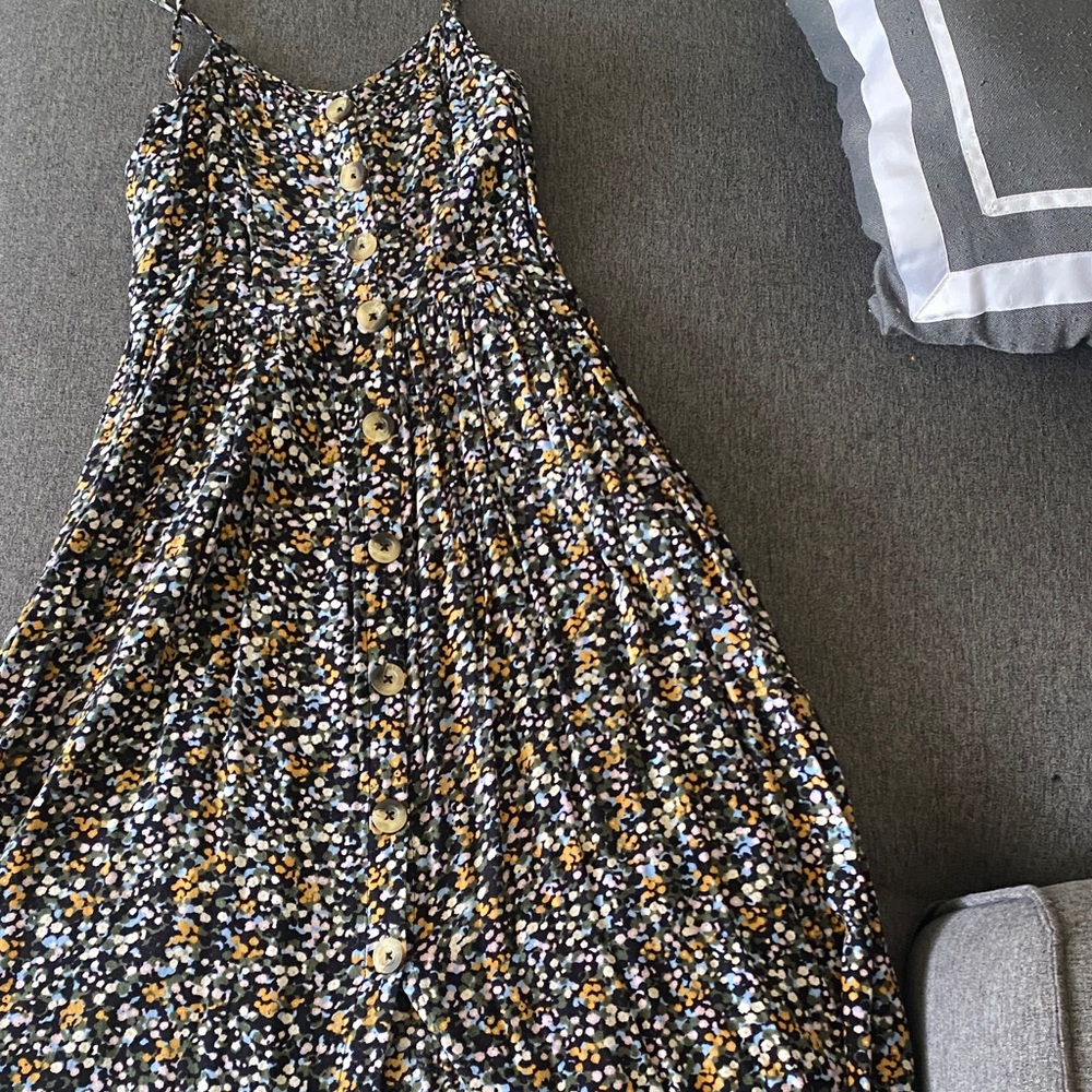 Floral Button-Down Midi Dress